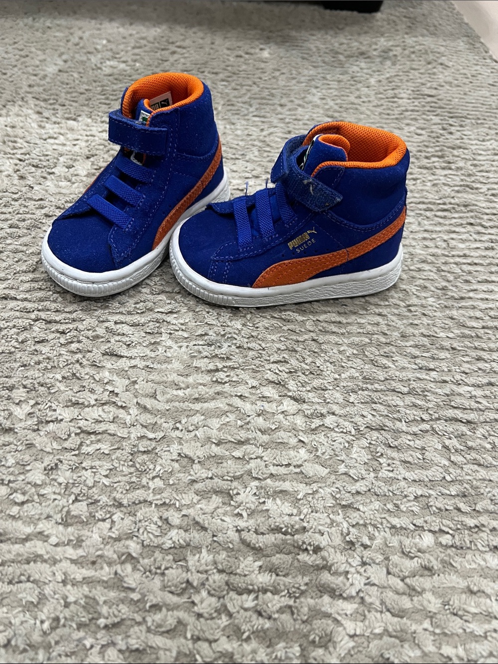 Puma Kids Blue and Orange Hi-Top Sneakers